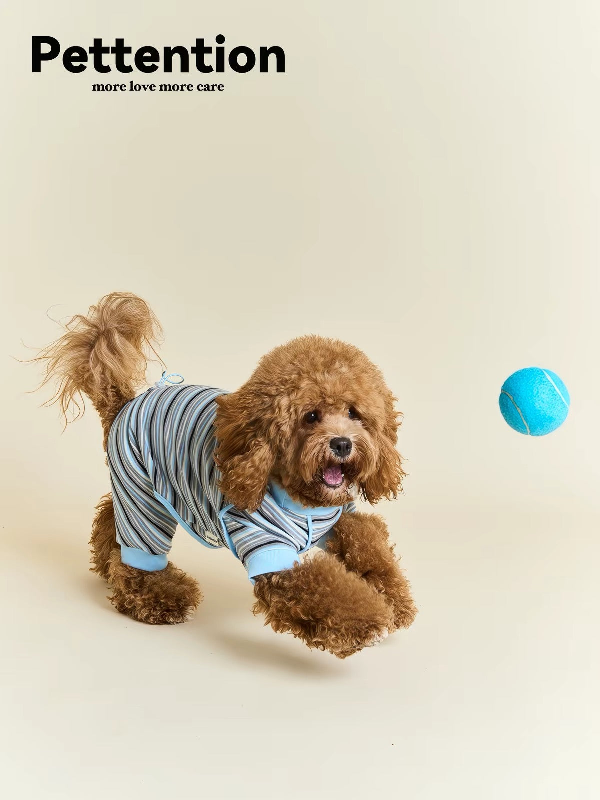 Pettention Baby Blue Striped Four-Legged Dog Vest - Cute Clothes for Bichon Frise & Cockapoo