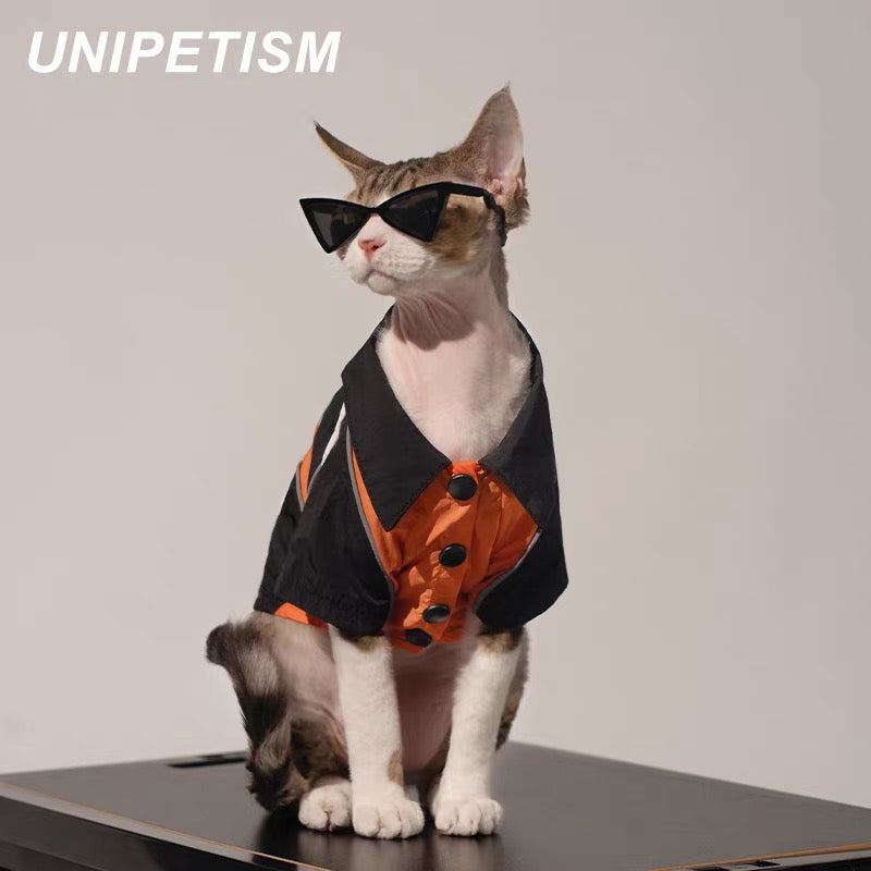 UNIPETISM Sunset Orange Functional All-Weather Techwear Outerwear for Small & Medium Pets (Cats/Dogs)