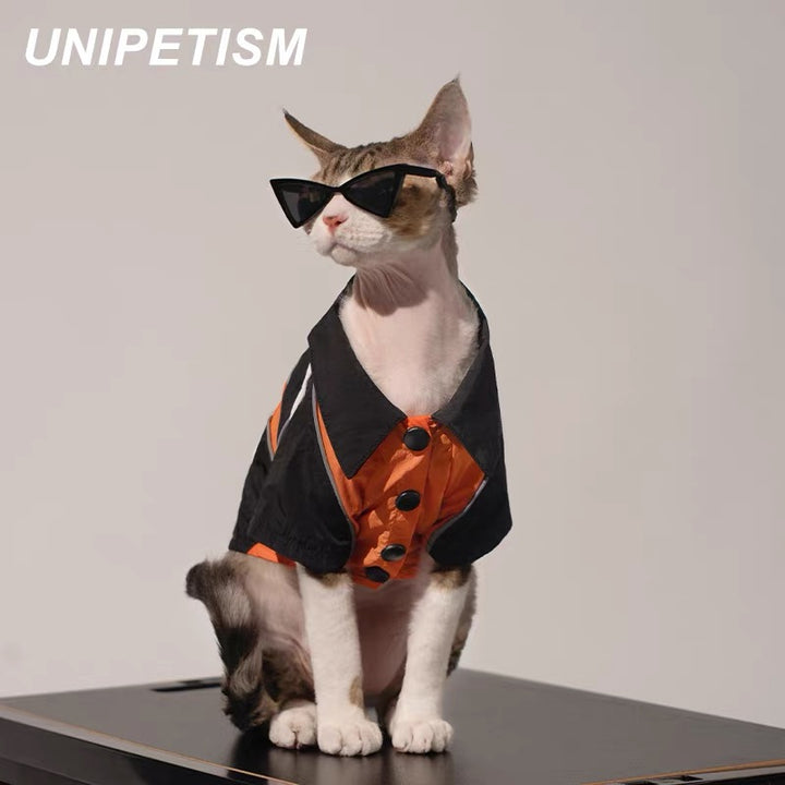 UNIPETISM Sunset Orange Functional All-Weather Techwear Outerwear for Small & Medium Pets (Cats/Dogs)